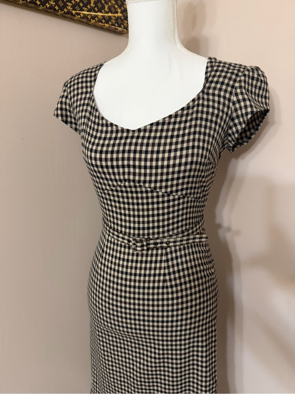 Rare Stop Staring Gingham Midi vintage pinup ModCloth Dress